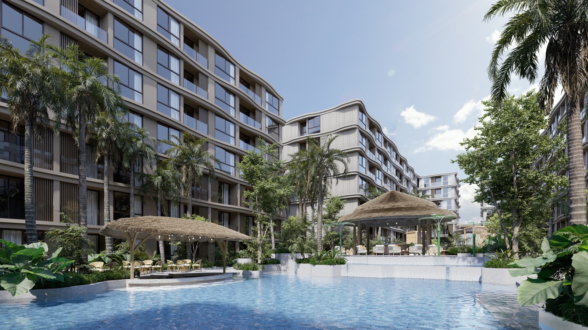 Piscine intérieure et bâtiments de VIP Tropika Bangtao